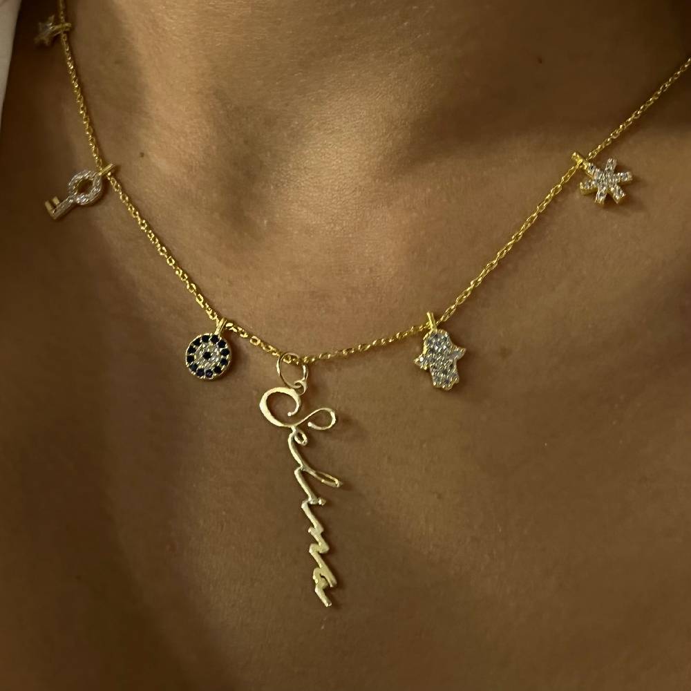 Kardelen Charm Signatur Halskette - 925 SILBER Saisonale Angebote