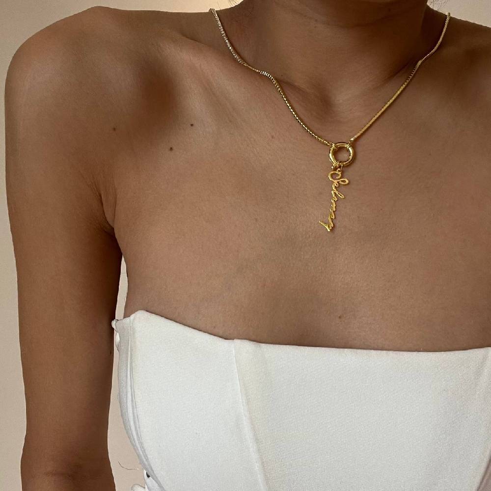 Kardelen Chain Strass Signatur Halskette - 925 SILBER Bis zu 55% Rabatt