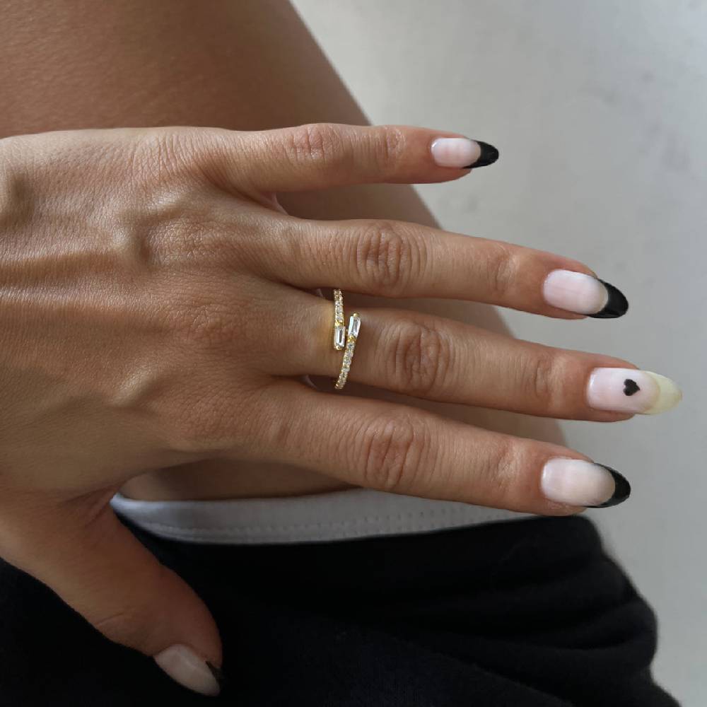 Kardelen Double Baguette Ring - 925 SILBER Schlussverkauf