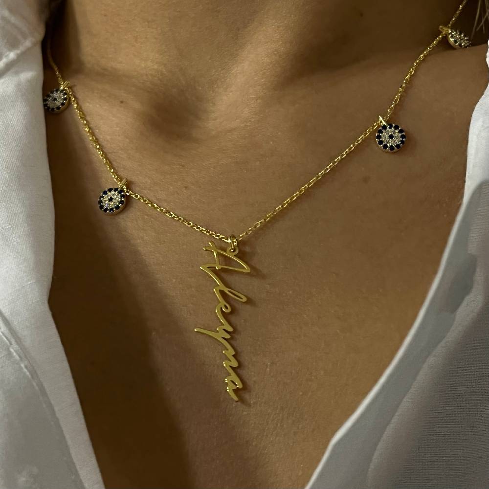 Kardelen Nazar x Signatur Kette - 925 SILBER Saisonschlussverkauf