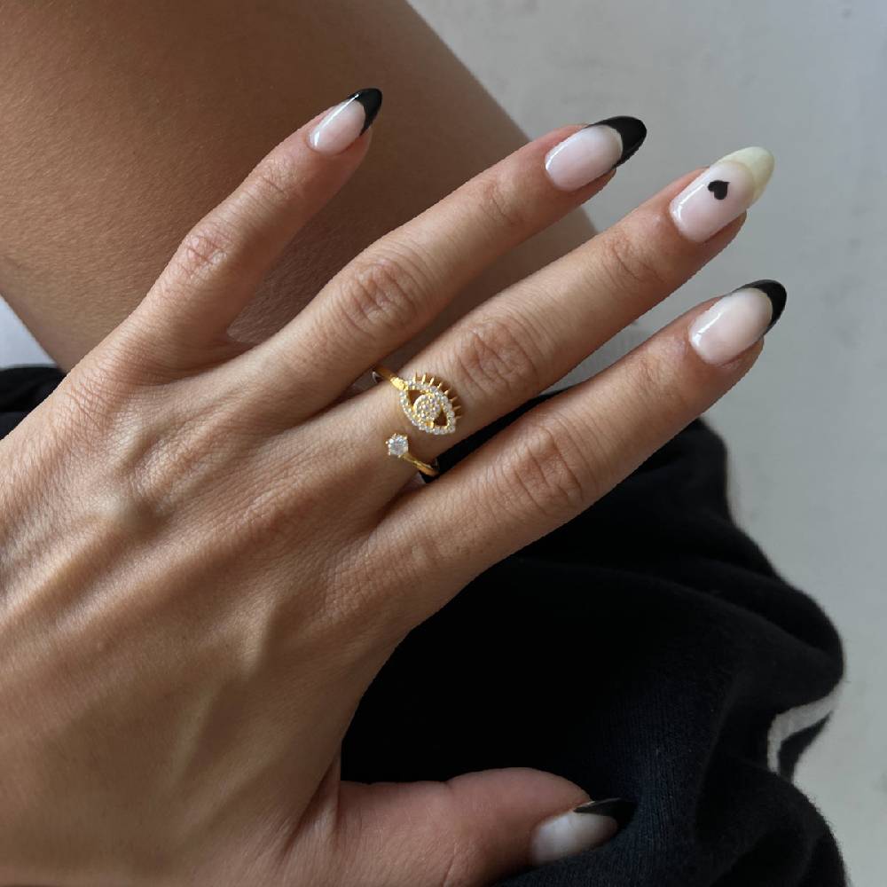 Kardelen Zirconia Eye Ring - 925 SILBER Super Sparpreis