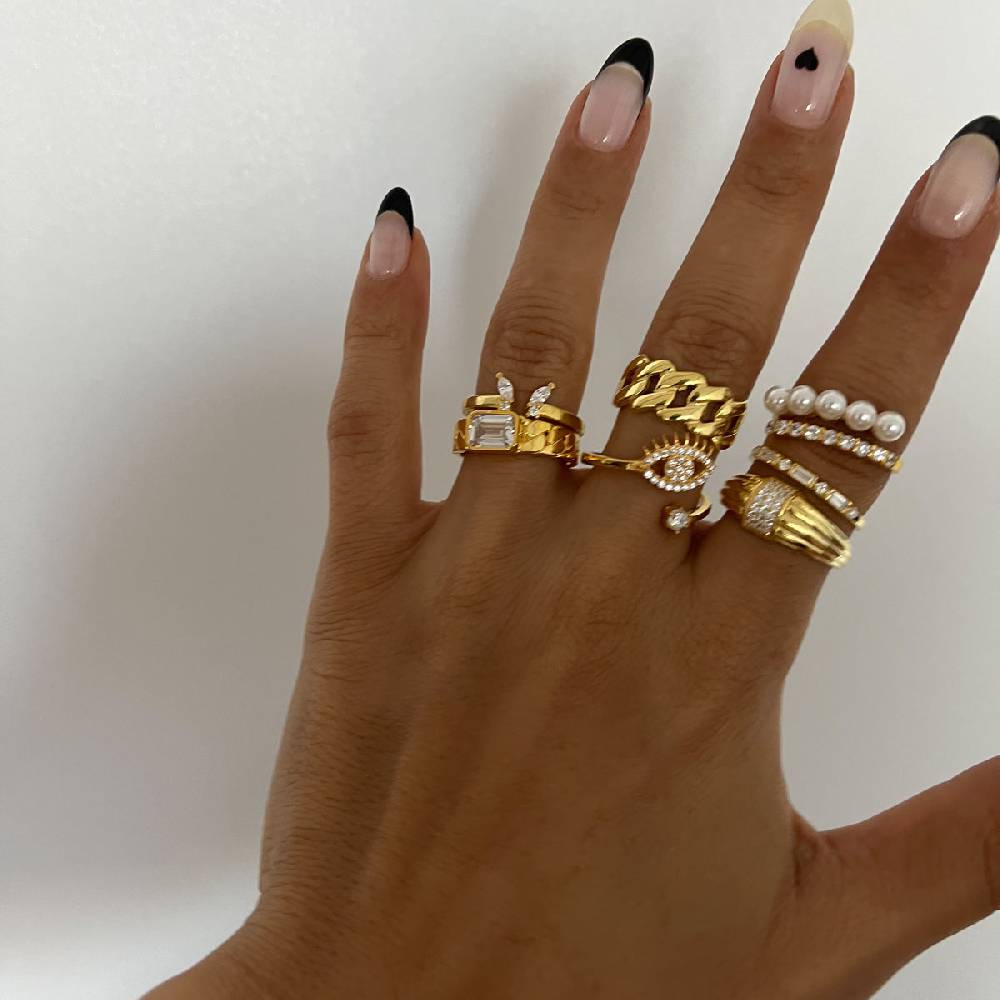 Kardelen Zirconia Eye Ring - 925 SILBER Super Sparpreis