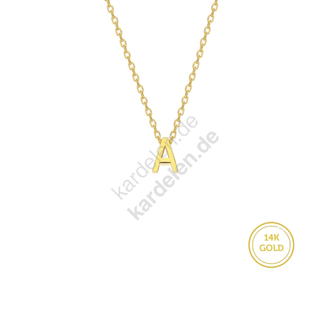 Kardelen 14K GOLD MINIMAL BUCHSTABEN HALSKETTE Riesige Rabatte