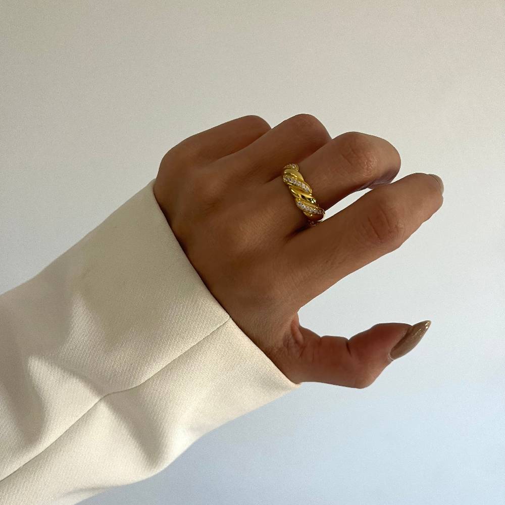 Kardelen Wave Zirconia Ring - 925 SILBER Limitierter Zeitrabatt
