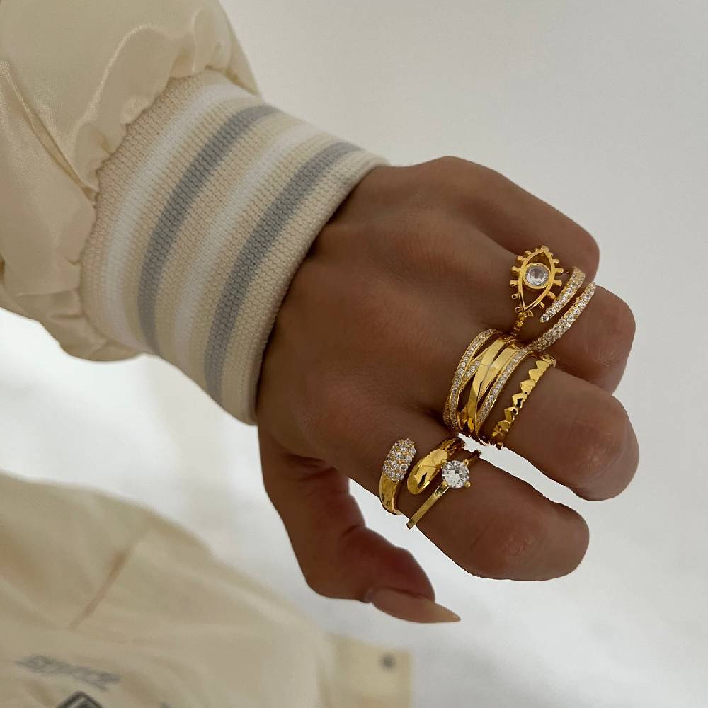 Kardelen Circle Zirkonia Ring - 925 SILBER Fabrikpreis