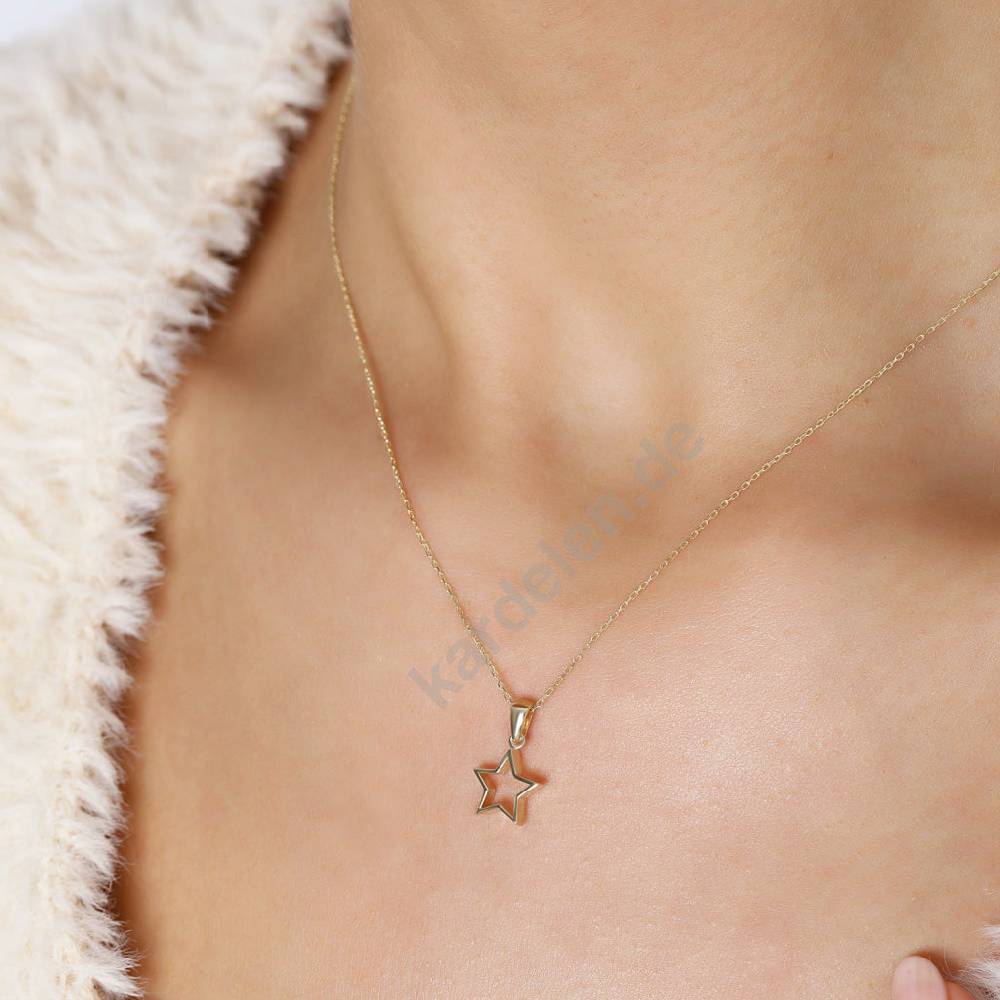 Kardelen 14K GOLD MINIMAL STERN HALSKETTE Online Shopping