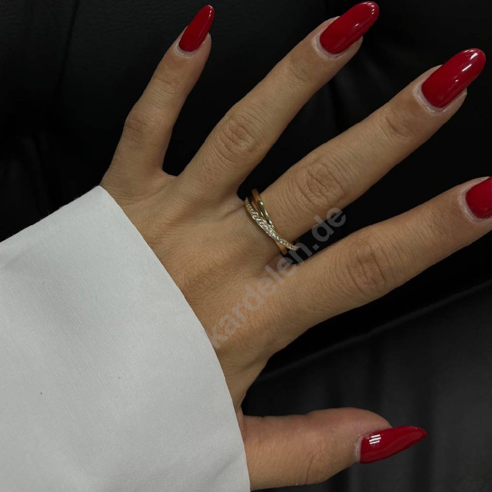 Kardelen 14K Gold Circle Zirkonia Ring Online Outlet