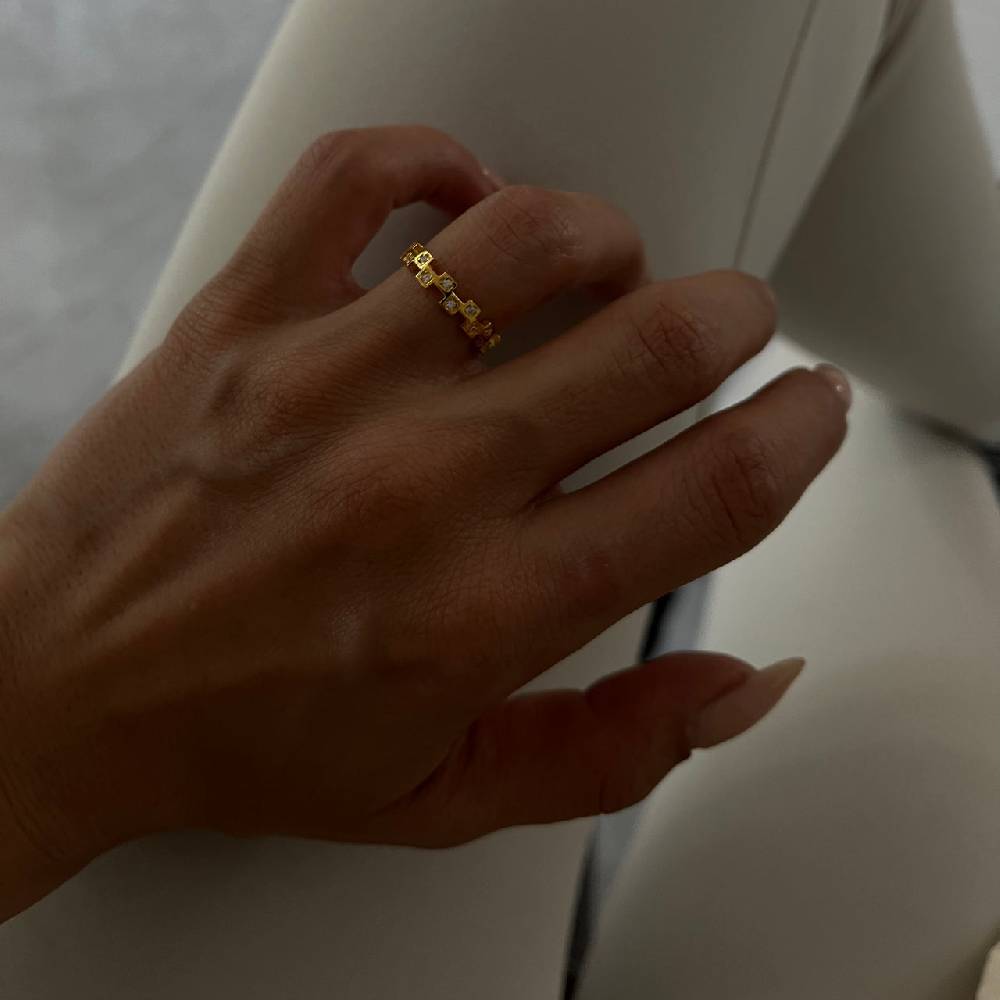Kardelen Mini Squares Ring - 925 SILBER Nur noch ein Tag übrig
