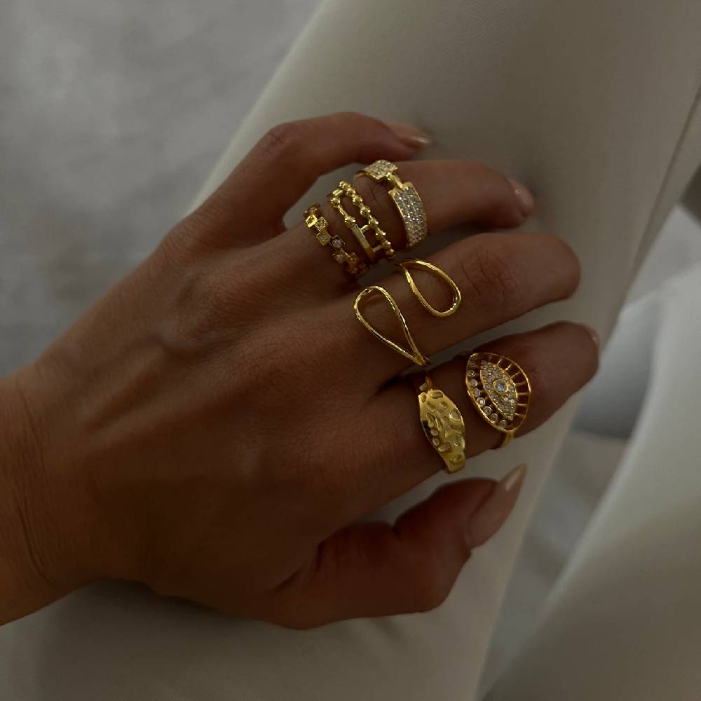 Kardelen Mini Squares Ring - 925 SILBER Nur noch ein Tag übrig