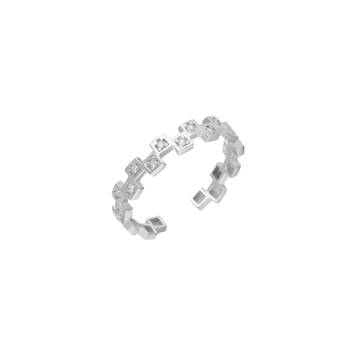 Kardelen Mini Squares Ring - 925 SILBER Nur noch ein Tag übrig