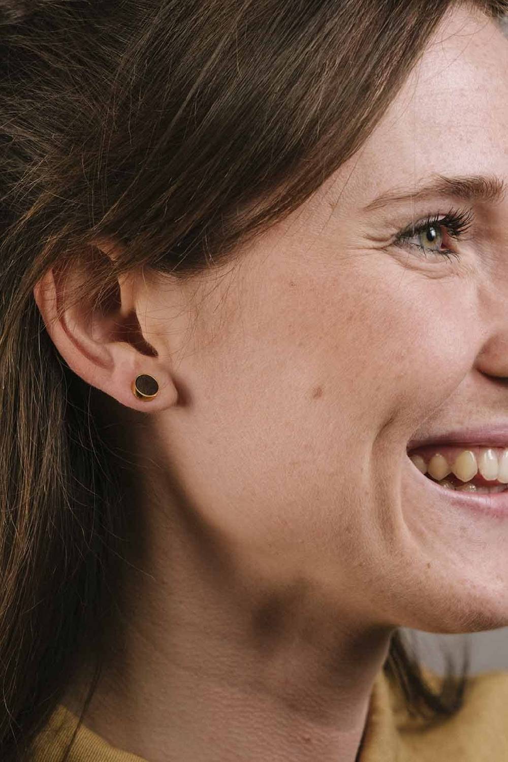 Kerbholz CIRCLE EARRING Walnuss Vierteljährliche Förderung