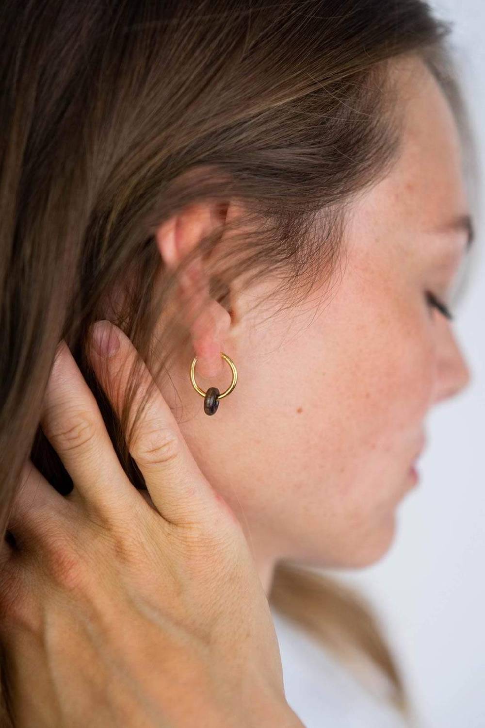 Kerbholz DONUT EARRING Walnuss Online
