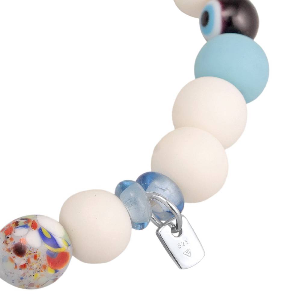 Kuzzoi Armband mit Smiling Face | Harzperlen Kostenlose Rückgabe