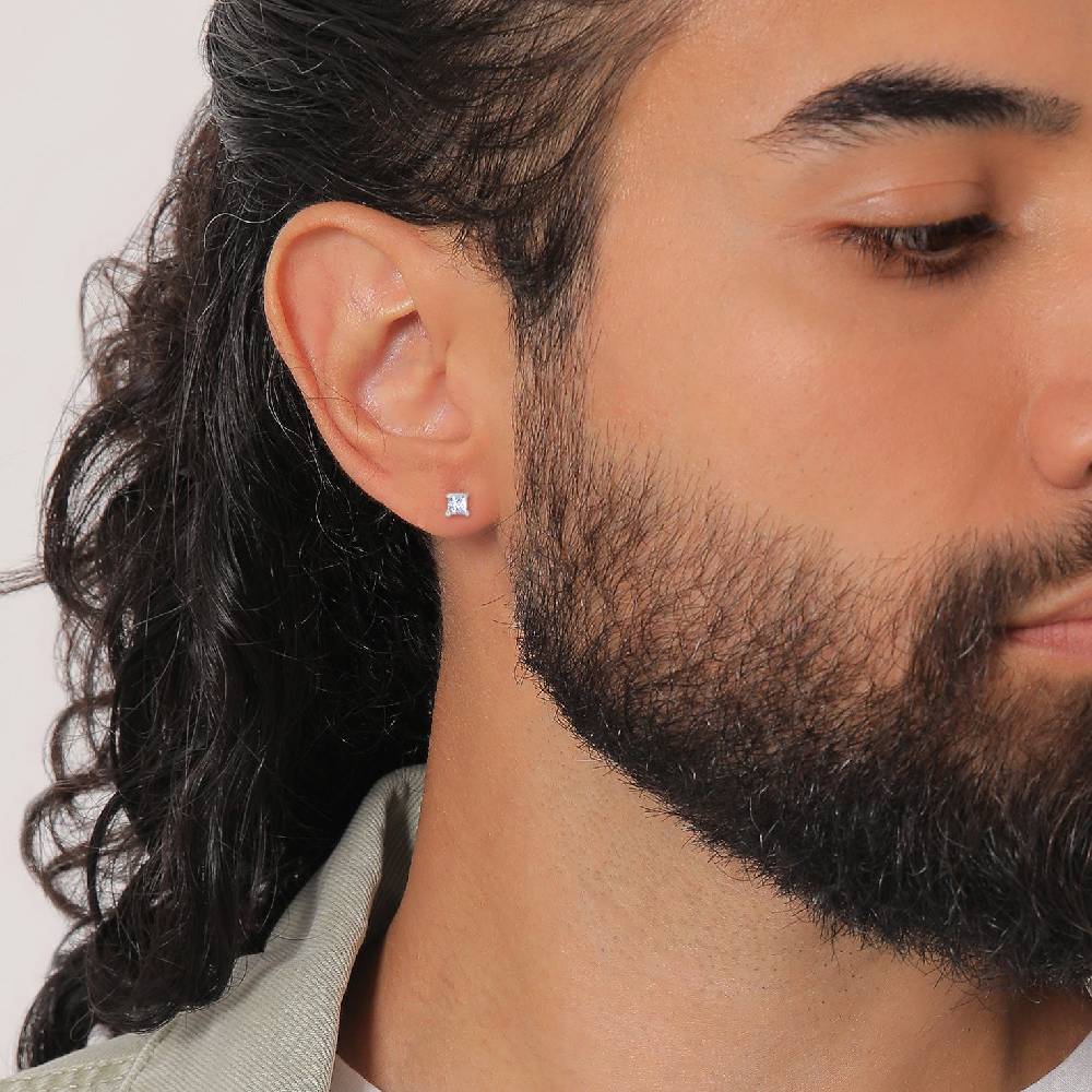 Kuzzoi Ohrstecker Quadrat | Zirkonia Kristalle (Weiß) Wochenangebot