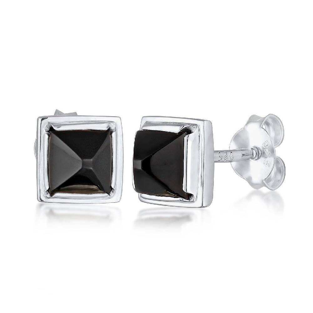 Kuzzoi Ohrstecker Pyramide | Onyx (Schwarz) Speichern exportieren