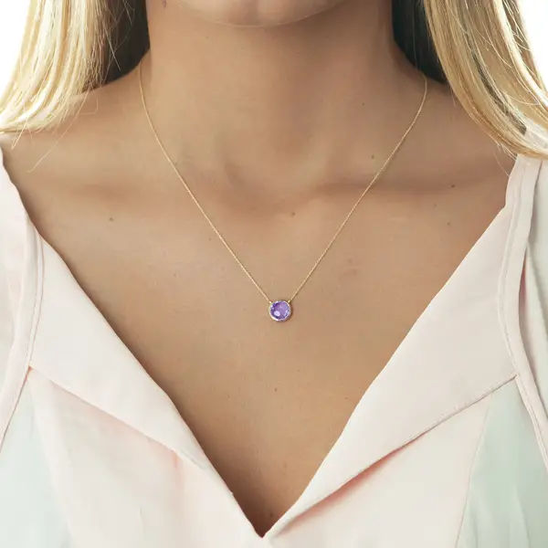﻿Leaf Jewelry Halskette Amethyst, 14 K Gelbgold Saisonale Angebote