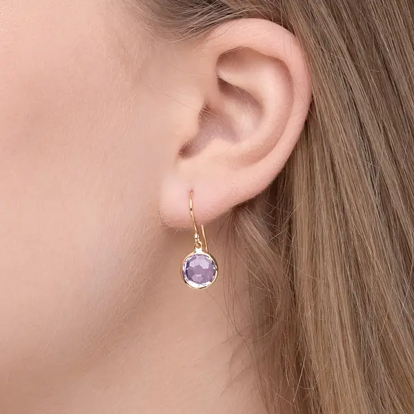 Leaf Jewelry Ohrringe Amethyst, 14 K Gelbgold Sonderangebote