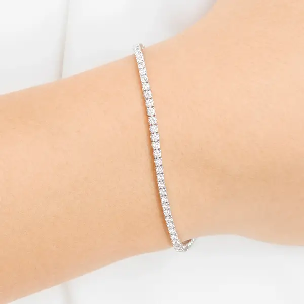 Leaf Jewelry Tennisarmband mit Diamanten, Weißgold, 3.42ct, 17.0cm VIP-Rabatte