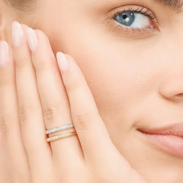 Leaf Jewelry Ring DAZZLE mit Diamanten, 14K Weißgold Kostenlose Rückgabe