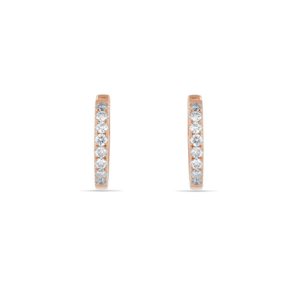 Leaf Jewelry Creole mit Diamanten, 18K Rosegold Letzter Tag