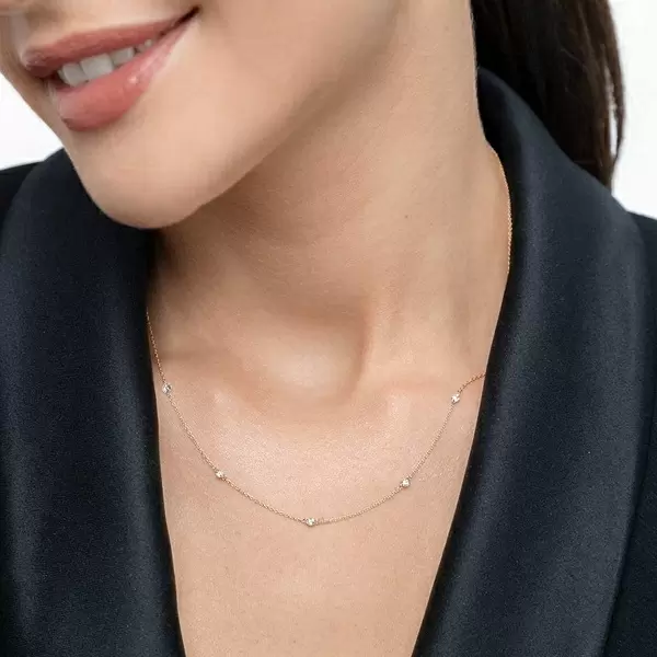 Leaf Jewelry Halskette Pure Quintruple Diamant, 18K Gelbgold Bis zu 60% Rabatt