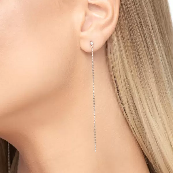 Leaf Jewelry Ohrstecker "my first diamond", ball chain, 14 K Weißgold Sonderangebot der Fabrik