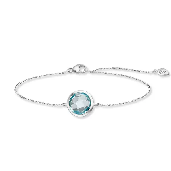 Leaf Jewelry Armkette Blue Topaz, 14 K Weissgold Riesige Rabatte
