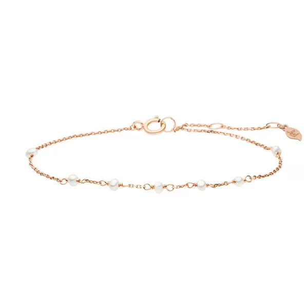 Leaf Jewelry Armkette White Pearls, 14 K Rosegold Speichern exportieren