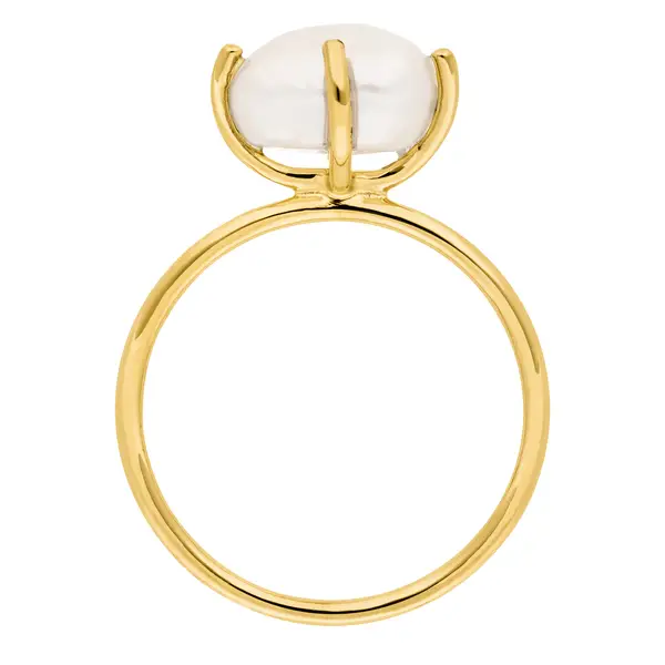 Leaf Jewelry Ring Barock Pearl, 14K Gelbgold Black Friday Preise