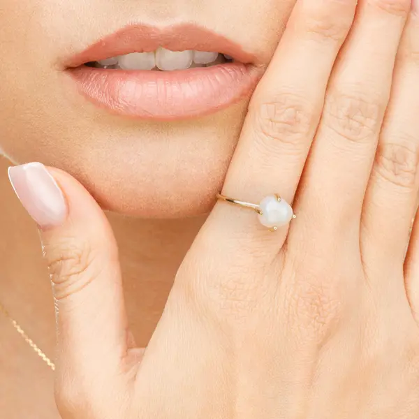 Leaf Jewelry Ring Barock Pearl, 14K Gelbgold Black Friday Preise