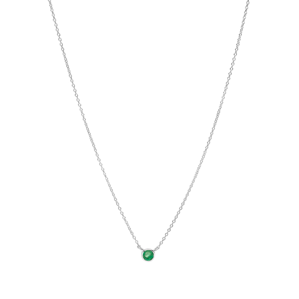 Leaf Jewelry Halskette Smaragd, 14K Weißgold Online Shopping