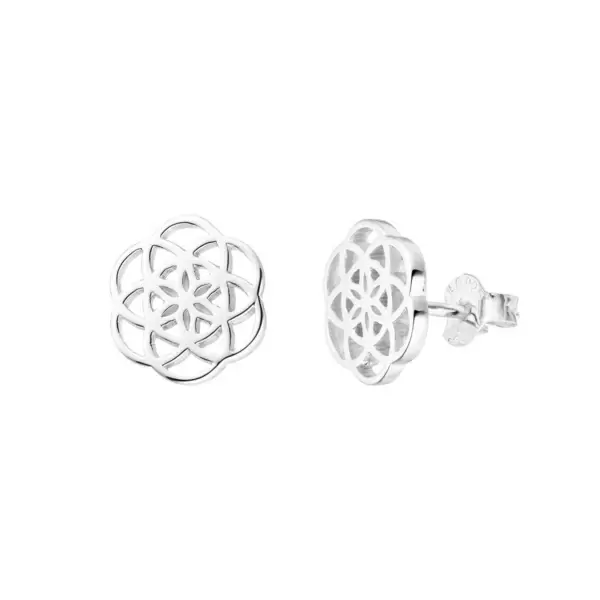 Leaf Jewelry Ohrstecker Flower of Life, 925 Sterlingsilber Black Friday