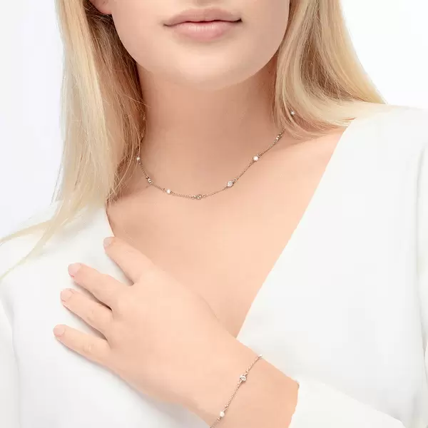 Leaf Jewelry Halskette Pure mit Süßwasserzuchtperlen, 925 Sterlingsilber Lagerräumung
