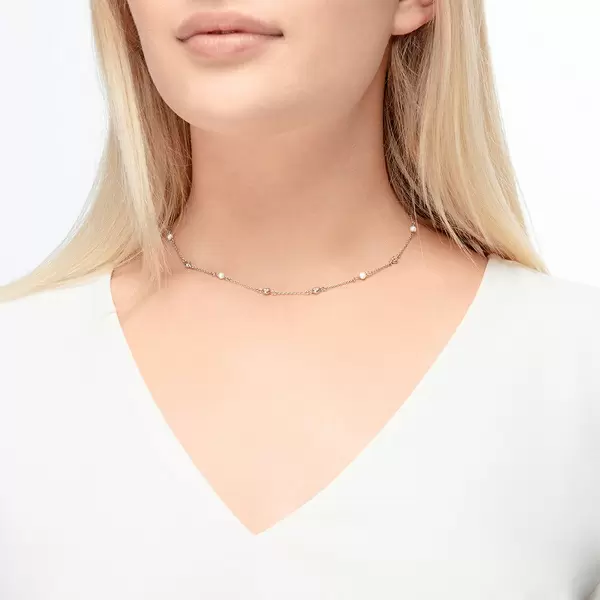 Leaf Jewelry Halskette Pure mit Süßwasserzuchtperlen, 925 Sterlingsilber Lagerräumung
