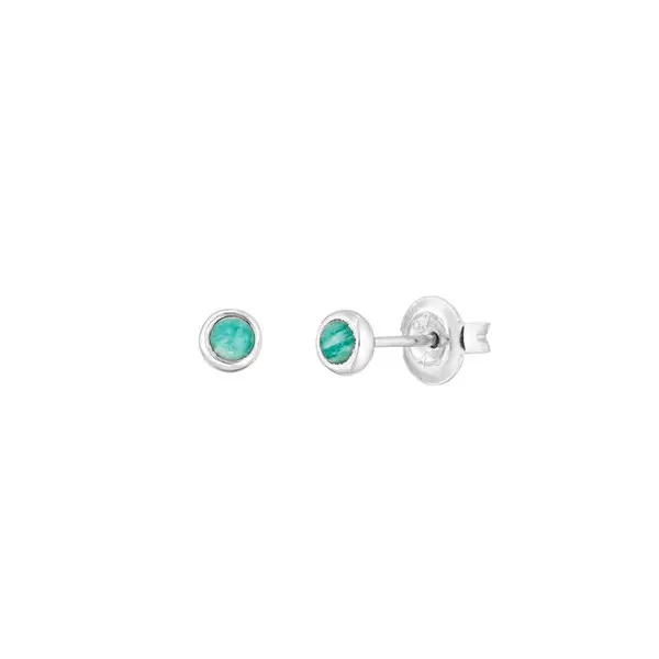Leaf Jewelry Ohrstecker Pure Amazonit, 3mm, 925 Sterlingsilber Bestseller