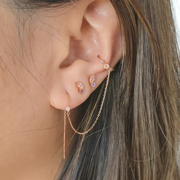 Leaf Jewelry EARCANDY Set, Rosa, 18 K Rosegold vergoldet Tiefpreis