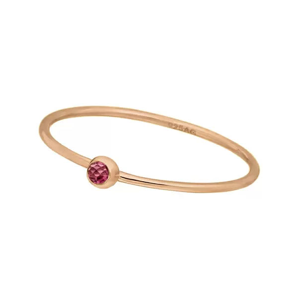 Leaf Jewelry Ring Solitaire, Ruby, 18 K Rosegold vergoldet, Gr.50 zollfrei