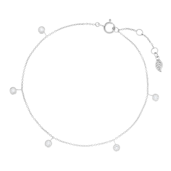 Leaf Jewelry Armkette "my first diamond" Charms, 14 K Weißgold Preisnachlass