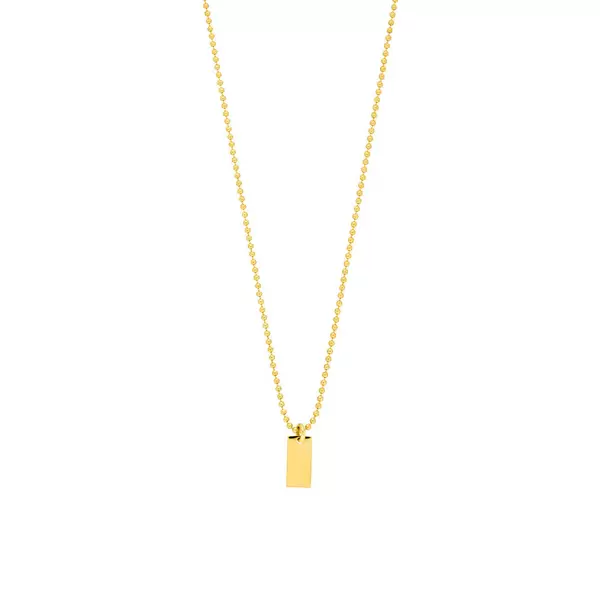 Leaf Jewelry Halskette Tiny Dog Tag, 14 K Gelbgold Jubiläumsangebot
