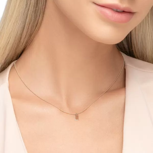 Leaf Jewelry Halskette Tiny Dog Tag, 14 K Gelbgold Jubiläumsangebot