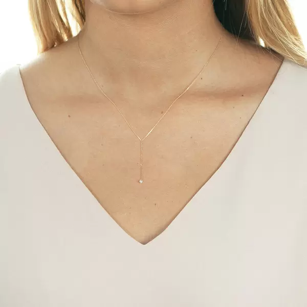 Leaf Jewelry Halskette Y-Pure Diamant, 18 K Rosegold Neuheiten