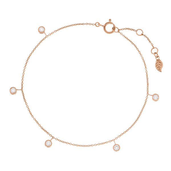 Leaf Jewelry Armkette "my first diamond" Charms, 14 K Rosegold Räumungsverkauf
