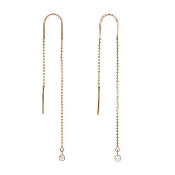 Leaf Jewelry Ohrringe "my first diamond", ball chain, 14 K Rosegold Tägliche Deals