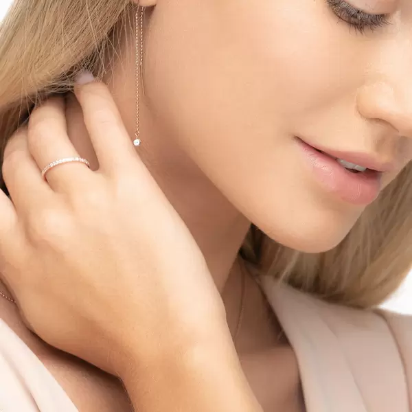 Leaf Jewelry Ohrringe "my first diamond", ball chain, 14 K Rosegold Tägliche Deals