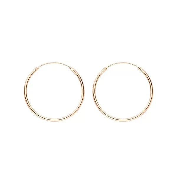Leaf Jewelry Creole Rund M, 30mm, 14 K Rosegold Letzter Tag