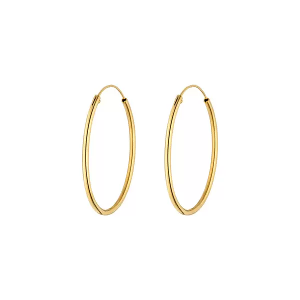 Leaf Jewelry Creole Rund L, 40mm, 14 K Gelbgold Heißer Verkauf