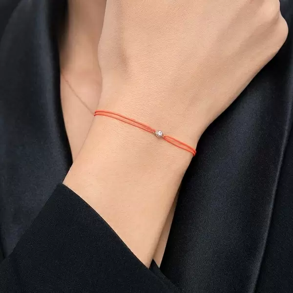 Leaf Jewelry Glücksbändchen "my first diamond", 14K Rosegold, Beige Bis zu 50% Rabatt