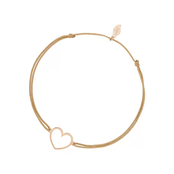 Leaf Jewelry Glücksbändchen GENTLE HEART, 14 K Rosegold, Beige 2025
