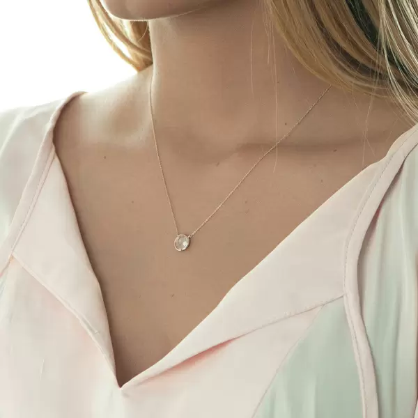 Leaf Jewelry Halskette Rosenquarz, 14 K Roségold Blitzverkäufe