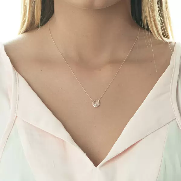 Leaf Jewelry Halskette Rosenquarz, 14 K Roségold Blitzverkäufe